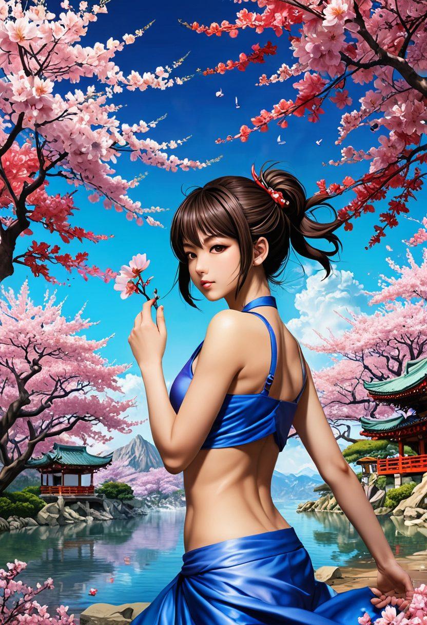 A dynamic collage showcasing the evolution of hentai in anime and manga, featuring iconic characters in a blend of traditional and modern styles. Emphasize vibrant colors, playful expressions, and intricate details that reflect artistic growth. Incorporate elements such as manga panels, artistic tools, and a gradient background to illustrate the transition over time. Add an enchanting atmosphere with fantasy elements like cherry blossom petals swirling around. vibrant colors. super-realistic. 3D.